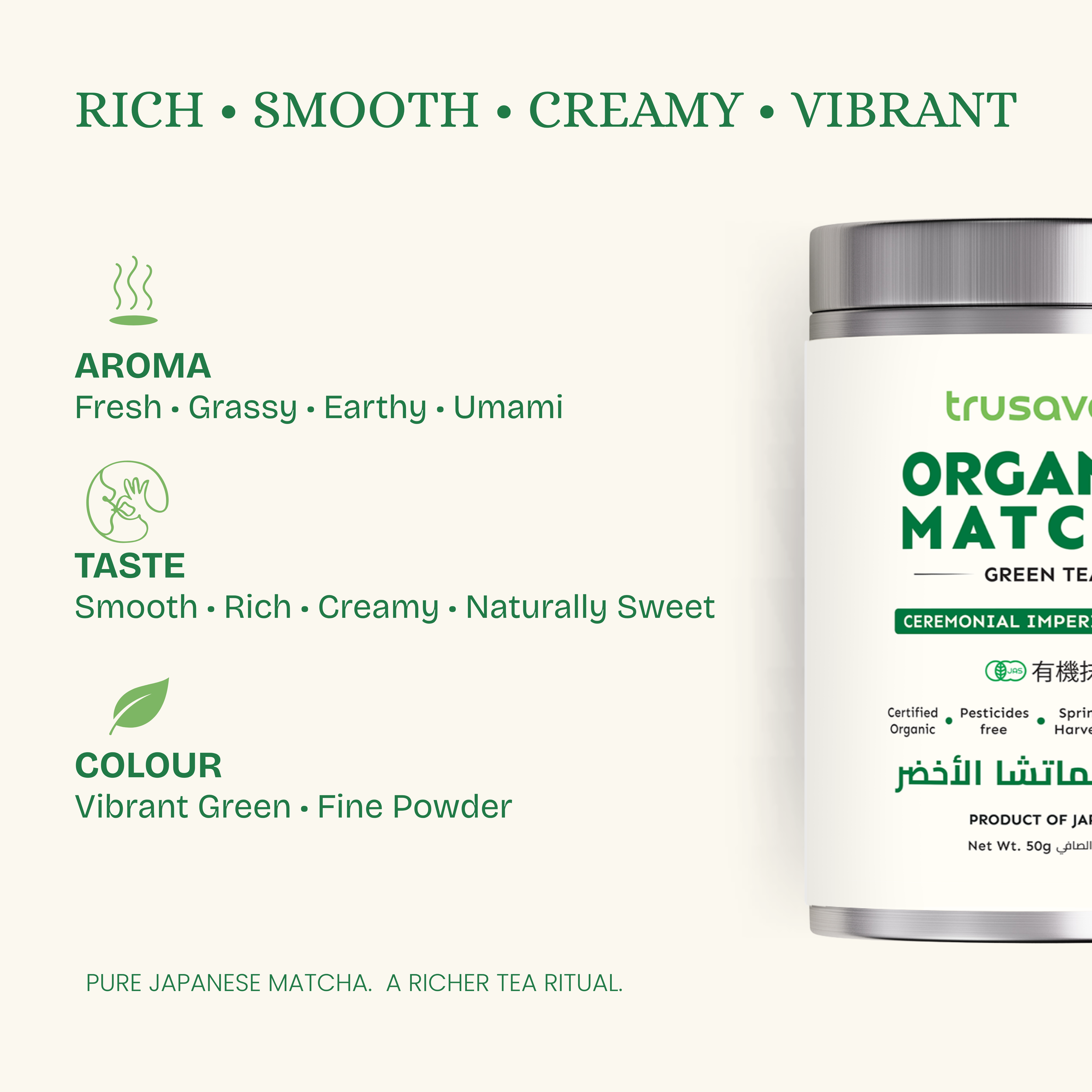 Ceremonial Matcha Green Tea | Imperial Grade |JAS Organic Certified