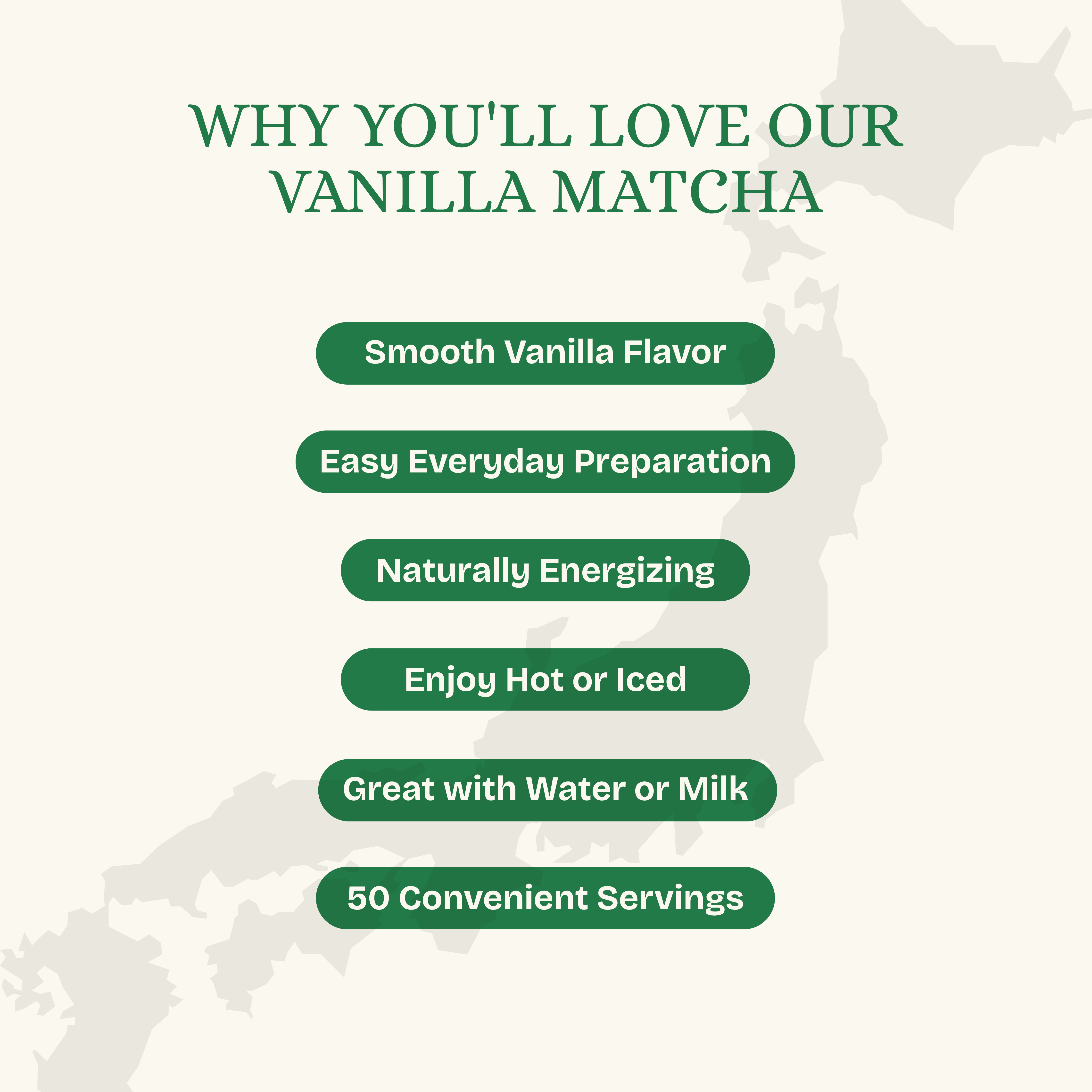 Vanilla Matcha Powder 50g | for Lattes, Smoothies & Iced Drinks