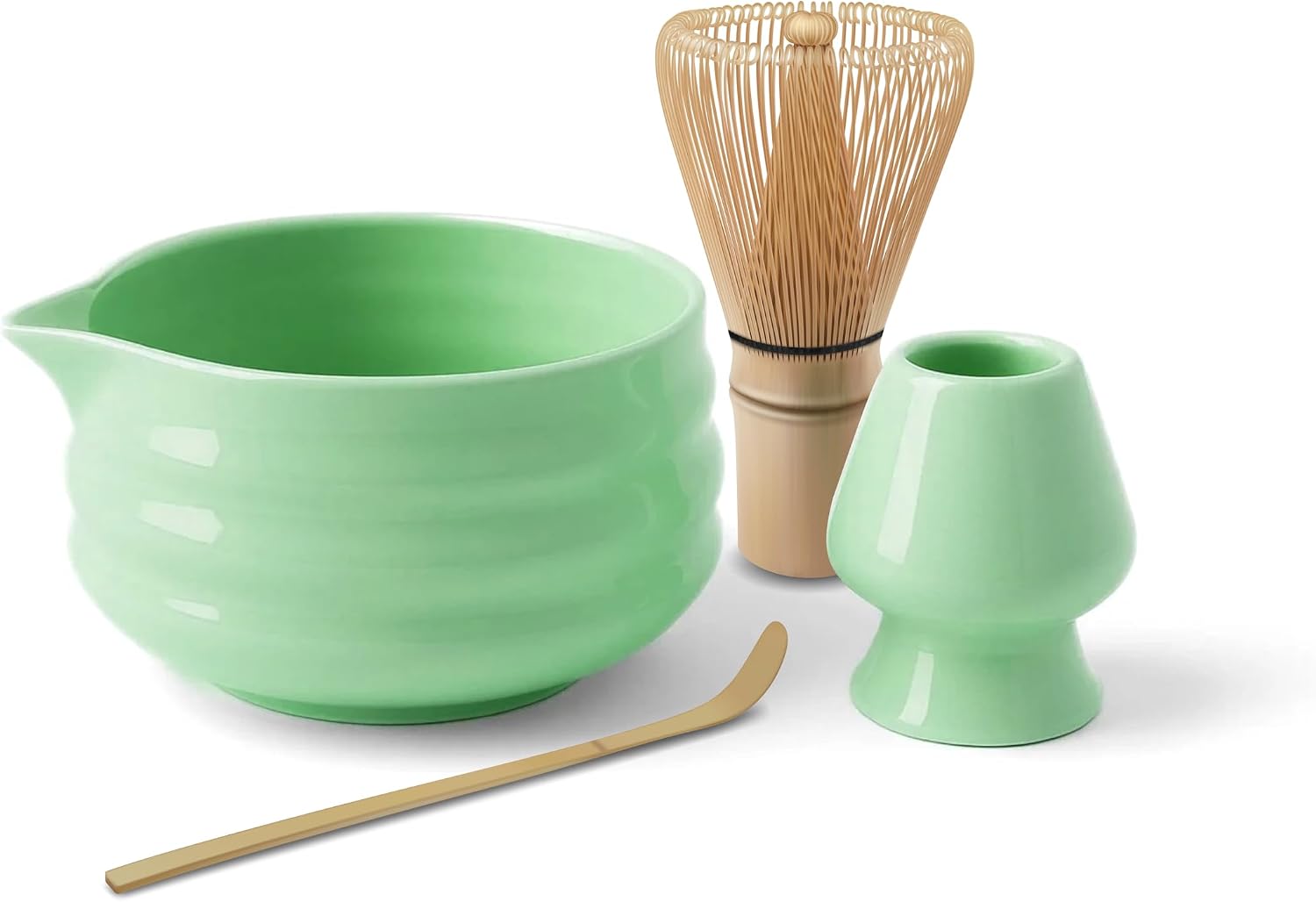 Matcha Tea Set, Complete Kit with Bamboo Tools for Hot and Iced Matcha Preparation