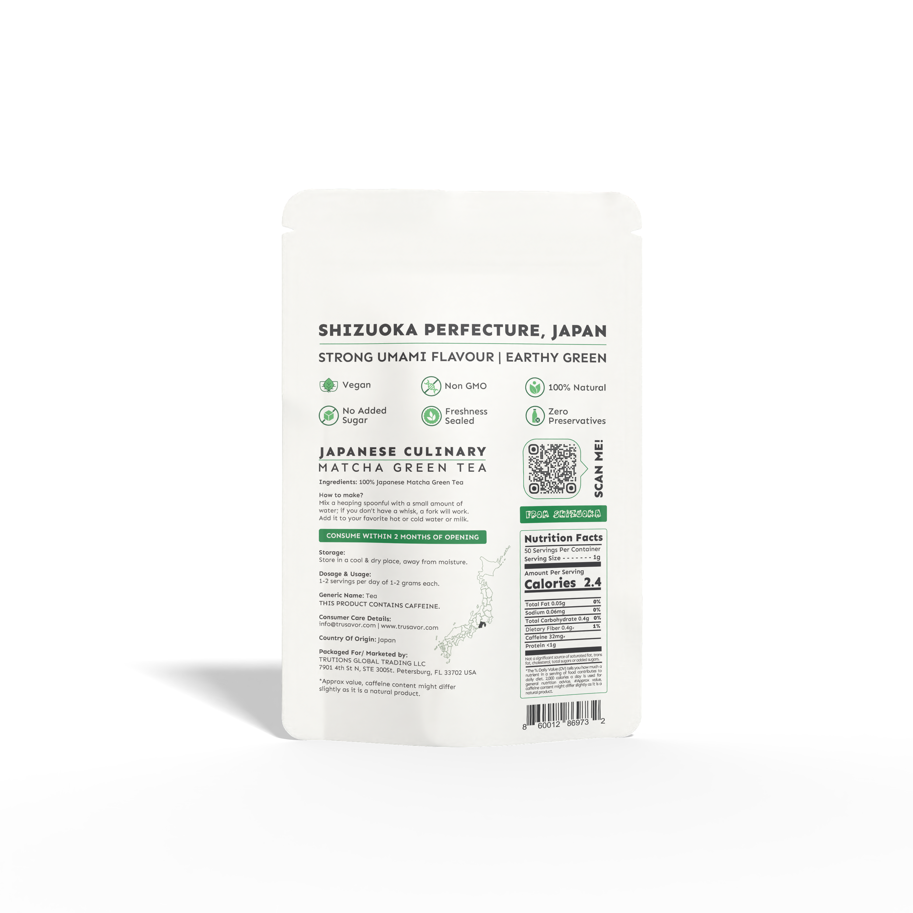 Culinary Matcha Green Tea Powder | Strong Umami Matcha Latte 50 Gram
