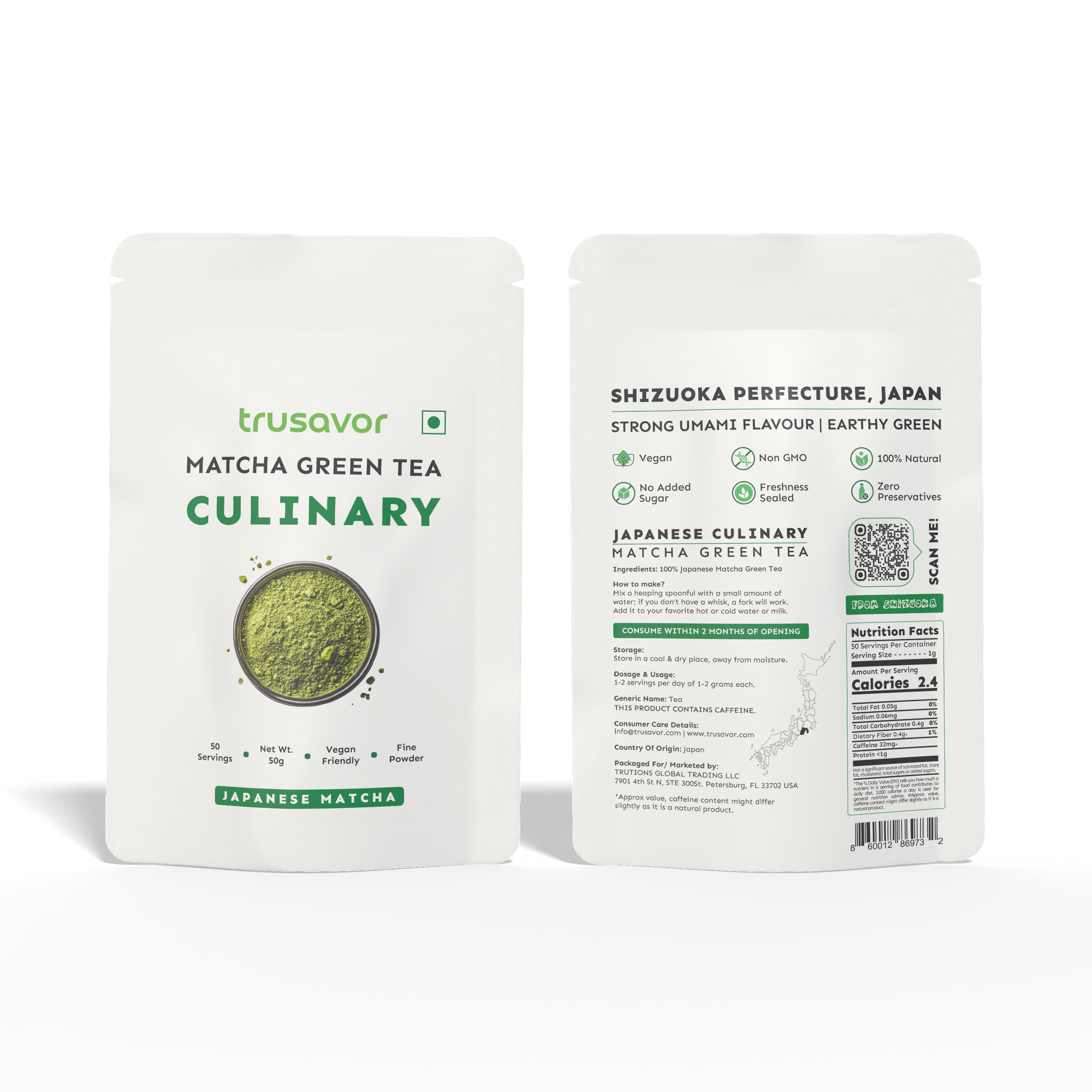 Culinary Matcha Green Tea Powder | Strong Umami Matcha Latte 50 Gram